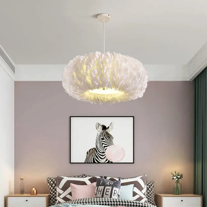 Artfan  Feather Decor LED Chandeliers for Living Room, Bedroom, Study & Children's Room