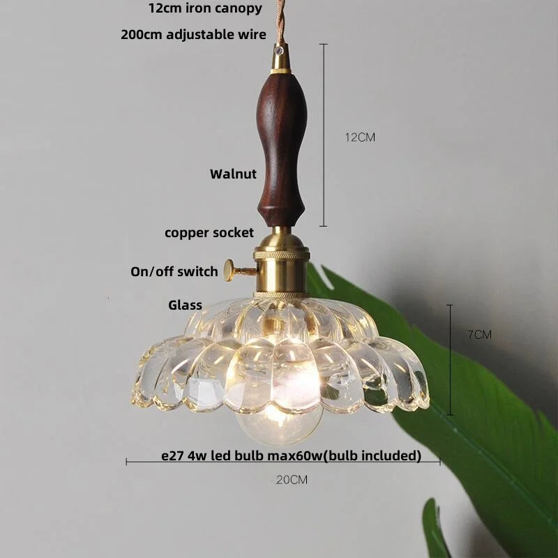 Artfan Amber Flower Glass LED Pendant Lights for Home Decor