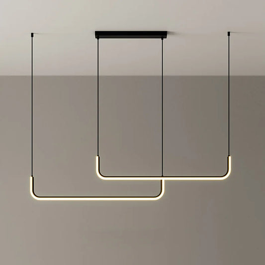 Artfan lighting Black LED Pendant Chandelier for Dining Room Kitchen Bar Decor