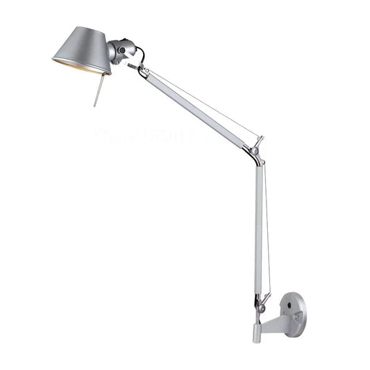 Artfan lighting Black Silver Rotatable Wall Light with Switch for Study Office Living Room