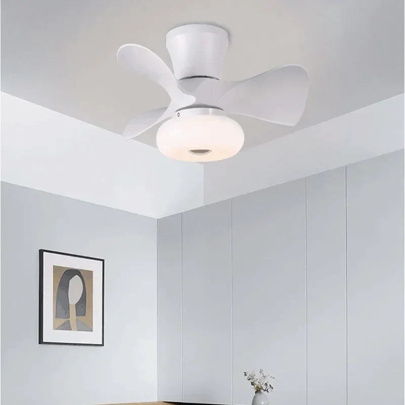 Artfan 22 Inch Smart Ceiling Fans with Wood Color and Colorful Light