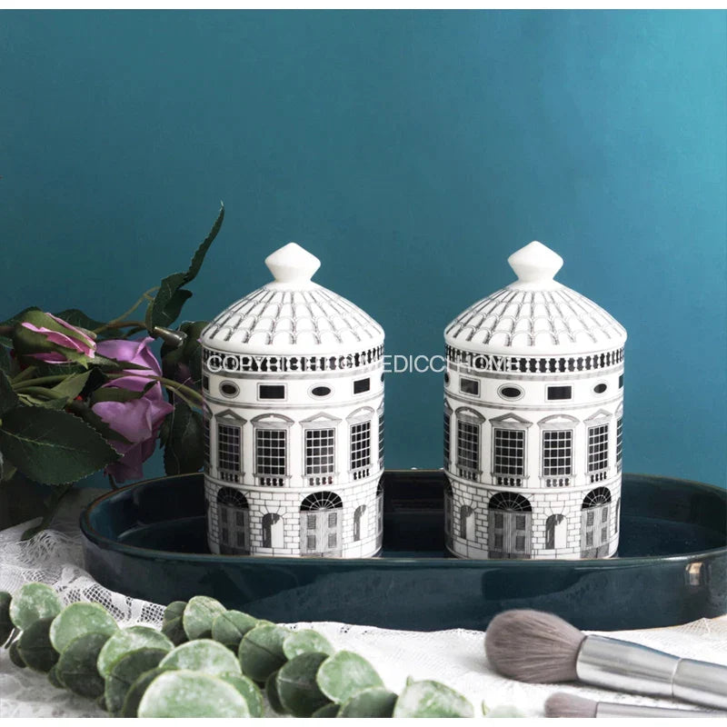 Artfan Ancient Roman Architecture Ceramic Incense Candlestick Luxury Home Ornament