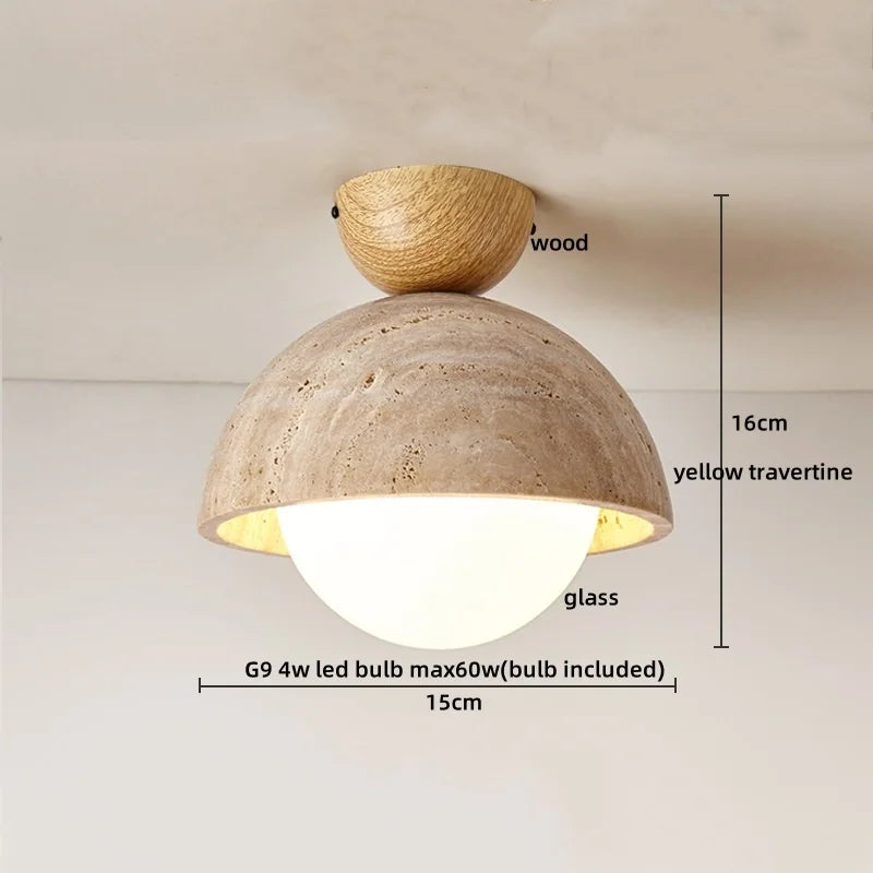 Artfan Acryl Travertine LED Ceiling Lights - Modern Natural Stone Ceiling Lamp
