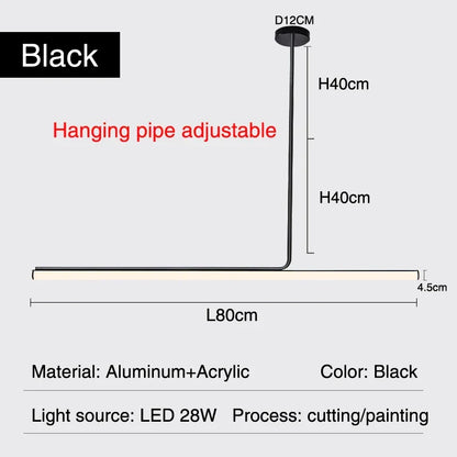 Artfan lighting Black LED Chandelier: Modern Dimmable Pendant Lights for Dining Room & Kitchen.