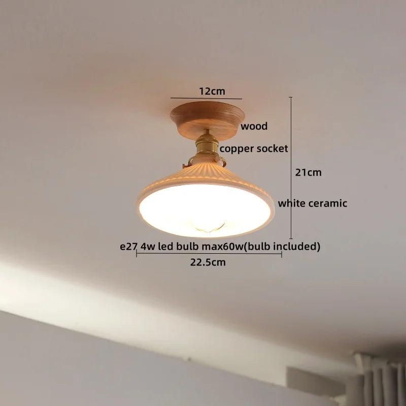 Artfan Amber Glass LED Ceiling Lights Modern Decoration for Home Porch Restaurant