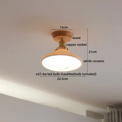 Artfan Amber Glass LED Ceiling Lights Modern Decoration for Home Porch Restaurant