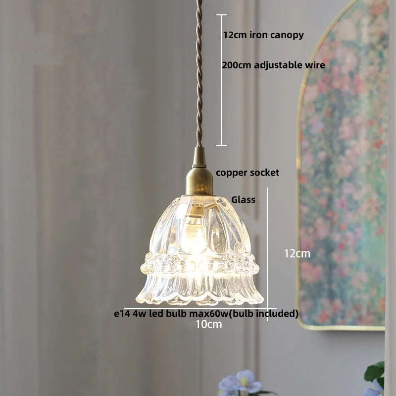 Artfan Amber Glass LED Pendant Light - Nordic Modern Balcony Foyer Coffee Wall Lamp