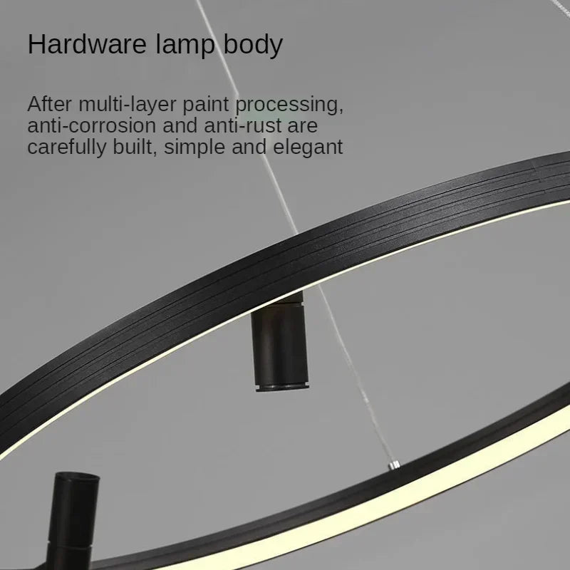 Artfan lighting Black Round Combo Chandelier: Stylish Lighting for Home, Living Room, Bedroom, Dining Table
