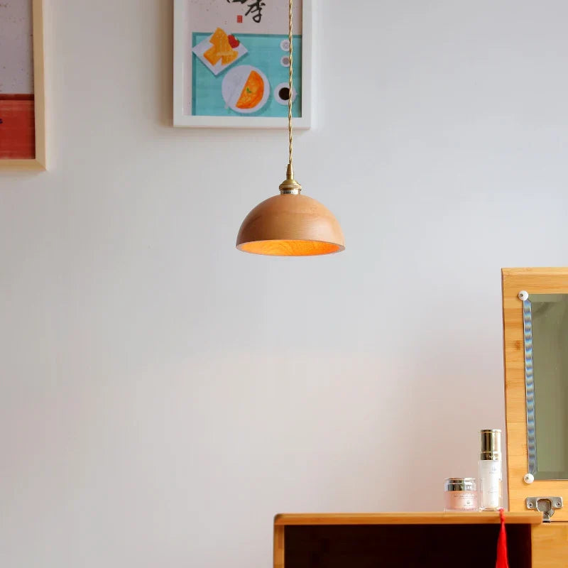 Artfan Ash Wood LED Pendant Lamp Adjustable Hanging Lights Luminaire