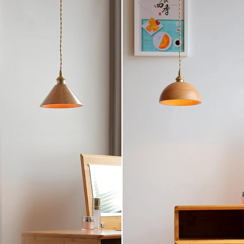 Artfan Ash Wood LED Pendant Lamp Adjustable Hanging Lights Luminaire