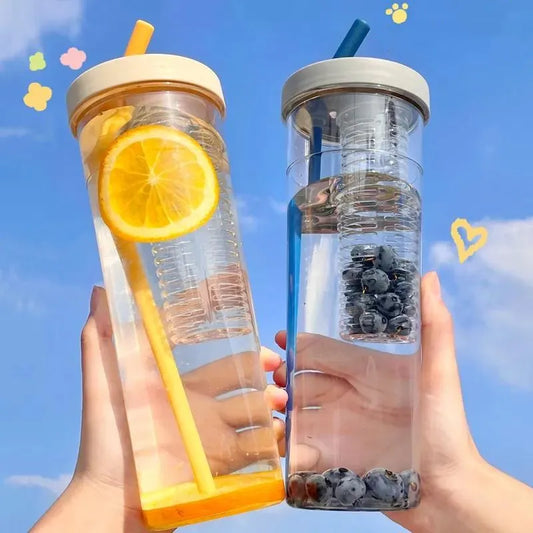 Artfan 700ml Filtered Water Bottle with Straw, Lid, Ideal for School, Sports, Outdoors