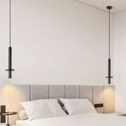 Artfan lighting Black Iron LED Pendant Lights Stone Wabi Sabi Hanging Lamp Hallway Decor