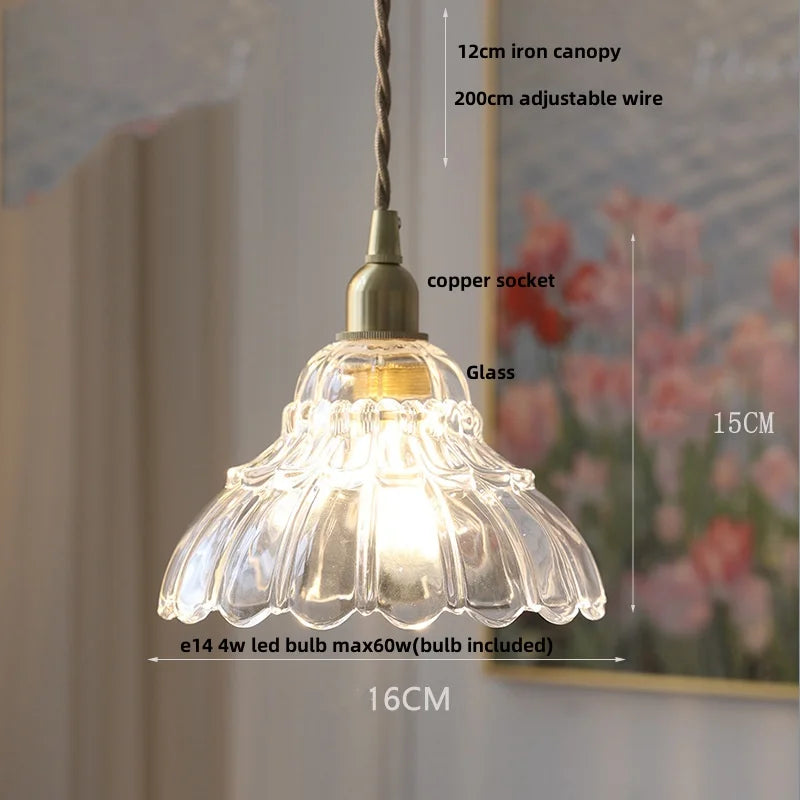 Artfan Amber Glass LED Pendant Light - Nordic Modern Balcony Foyer Coffee Wall Lamp