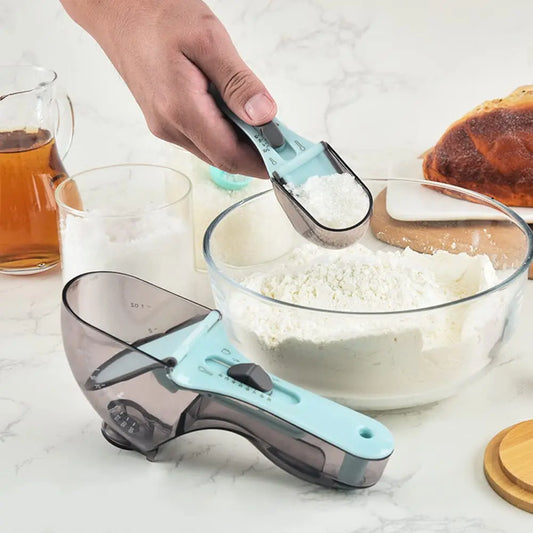 Artfan 2-Piece Adjustable Measuring Cups and Spoons Set | Versatile Kitchen Scoops