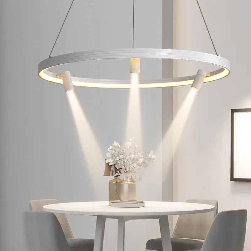 Artfan lighting Black Round Spotlight Chandelier Pendant Light for Home Decor and Dining Room