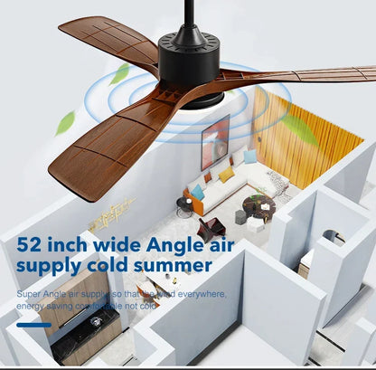Artfan lighting Black Walnut Grain Ceiling Fan with LED Light & Remote Control