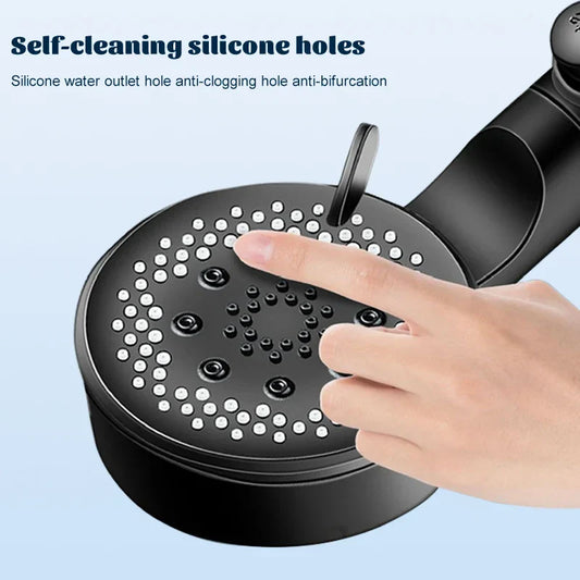 Artfan Adjustable High-pressure Shower Head - 5 Modes, One-key Stop Water, Water-saving Hand-held