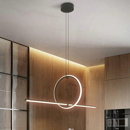 Artfan lighting Black LED Ceiling Chandelier with Remote Control for Modern Minimalist Home Decor