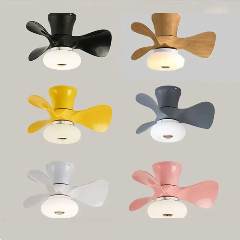 Artfan 22 Inch Smart Ceiling Fans with Wood Color and Colorful Light