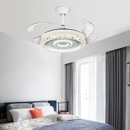 Artfan 42" Leaf Fan Chandelier Invisible Fan Lighting for Bedroom and Dining Room