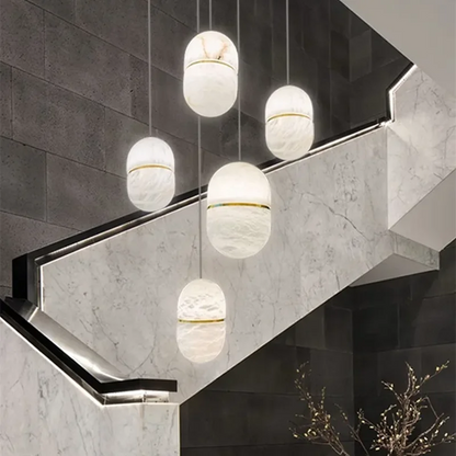 Artfan Alabaster Pendant Lights LED Designer Hanging Lamps For Living Room