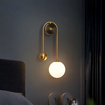 Artfan Modern Glass Ball Wall Lamp with LED G9 Lighting, Round Iron Design
