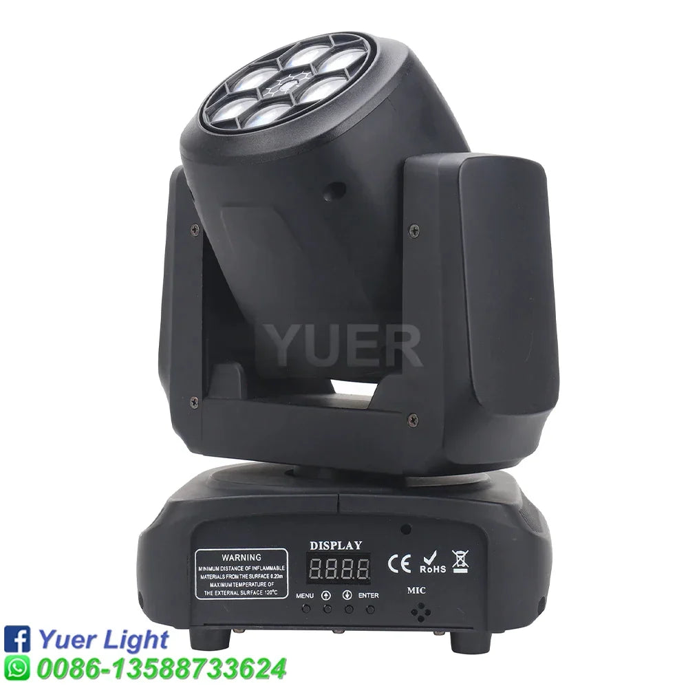Artfan 6X15W RGBW Bee Eye Laser Moving Head Light DMX512 10/15CH Strobe DJ Disco Stage