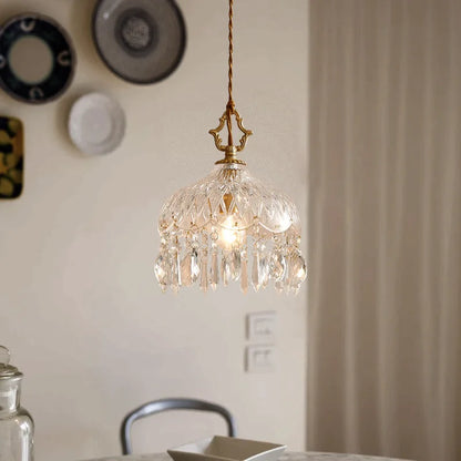 Artfan Crystal Small Chandelier for Aisle Entrance, Bedside, Balcony, Corridor – French Retro Light Luxury