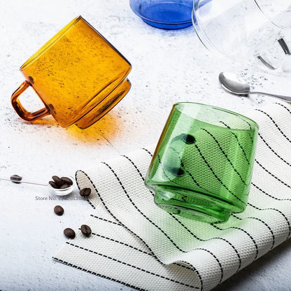 Artfan 350ml Glass Coffee Mug Tea Juice Cup Heat Resistant Durable High Borosilicate