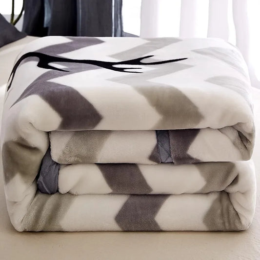Artfan Winter Raschel Blanket: Double Layered Warm Flannel Bedding Blanket