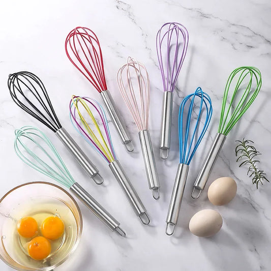 Artfan 8-Inch Stainless Steel Silicone Whisk Mixer for Baking & Cooking