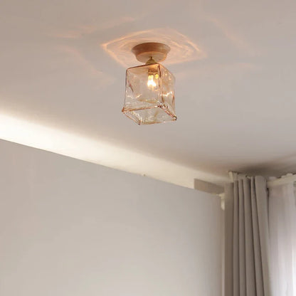 Artfan Amber Glass LED Ceiling Lights Modern Decoration for Home Porch Restaurant