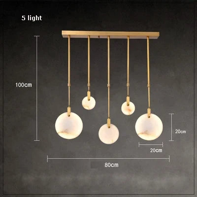 Artfan 2025 Art Deco Marble Golden Lustre LED Chandelier Lighting