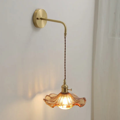 Artfan Amber Glass LED Wall Sconce for Home Indoor Lighting