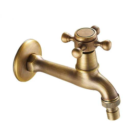 Artfan Antique Brass Garden Bibcock Tap Decorative Water Faucet for Bathroom and Outdoor Use