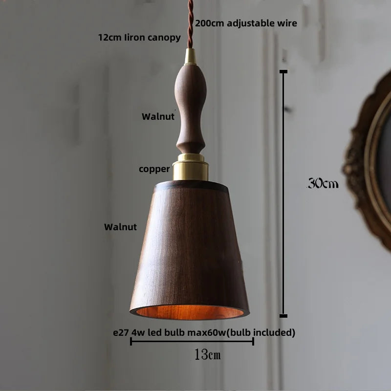 Artfan Ash Wood LED Pendant Lamp Adjustable Hanging Lights Luminaire