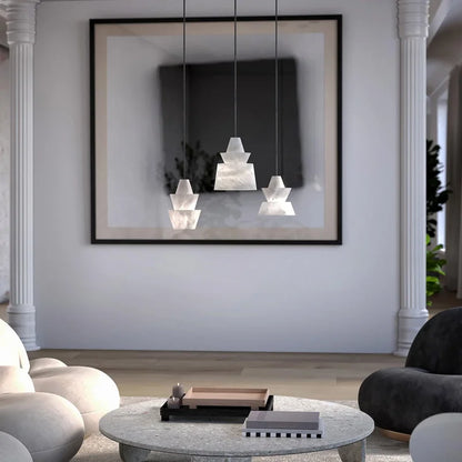 Artfan Alabaster Pendant Lights LED Designer Hanging Lamps For Living Room