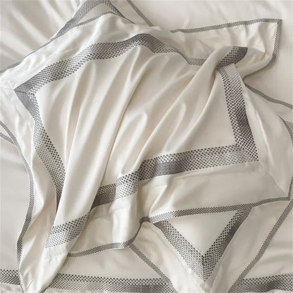 Artfan 1000TC Egyptian Cotton Embroidered Bedding Set, Queen King Size Duvet Cover Set
