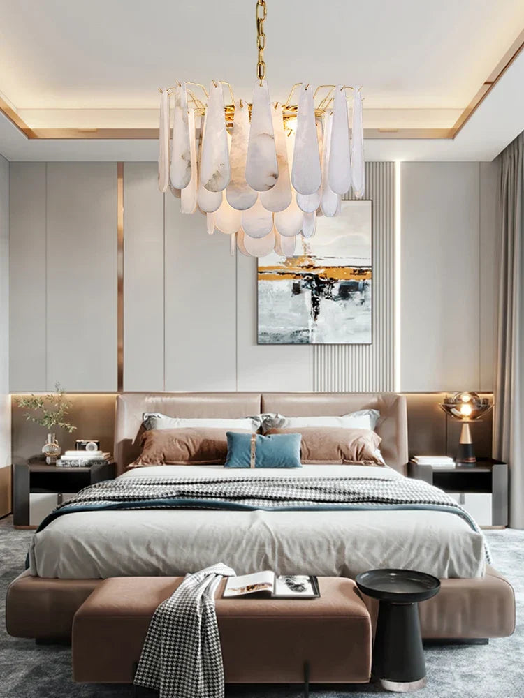 Artfan 2025 Chandelier LED Dimmable Marble Collection for Dining Room & Foyer