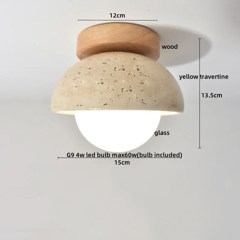 Artfan Acryl Travertine LED Ceiling Lights - Modern Natural Stone Ceiling Lamp