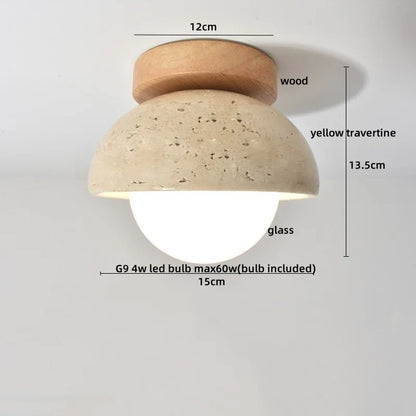 Artfan Acryl Travertine LED Ceiling Lights - Modern Natural Stone Ceiling Lamp