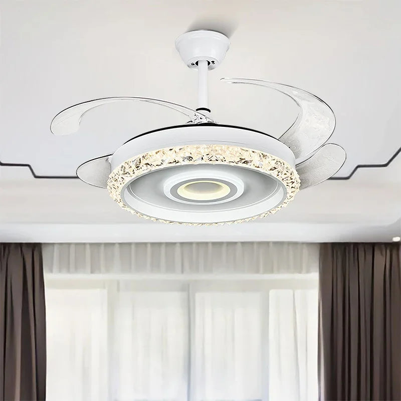 Artfan 42" Leaf Fan Chandelier Invisible Fan Lighting for Bedroom and Dining Room