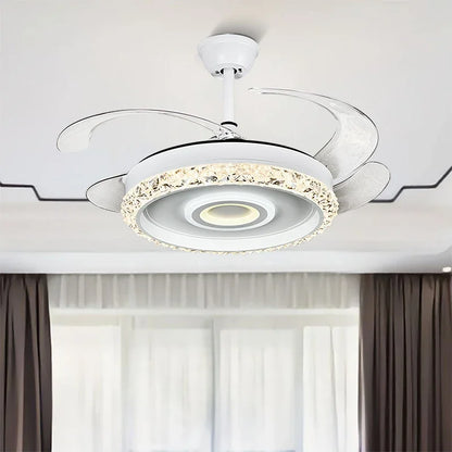 Artfan 42" Leaf Fan Chandelier Invisible Fan Lighting for Bedroom and Dining Room