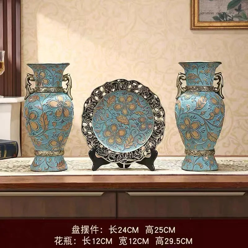 Artfan Resin Vase Dried Flowers Arrangement for Living Room Decor