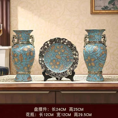 Artfan Resin Vase Dried Flowers Arrangement for Living Room Decor