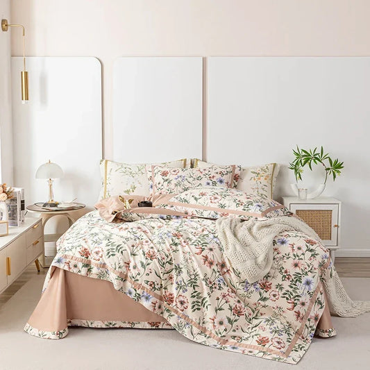 Artfan 100s Egyptian Cotton Bedding Set: Queen King RU Print Sheet Pillowcase Quilt Cover