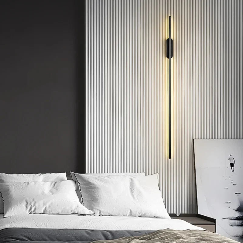 Artfan lighting Black LED Wall Lights - Modern Straight Line for Bedroom, Living Room, Kitchen Décor