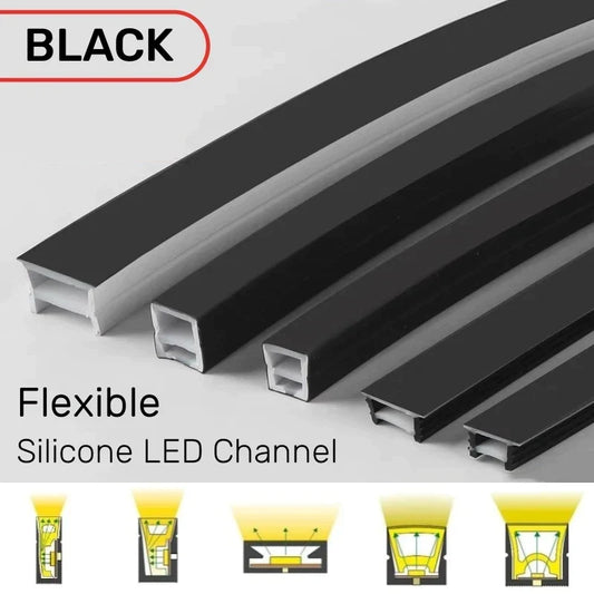 Artfan lighting Black Silicone Tube LED Neon Light for Outdoor Flexible Strip Lights