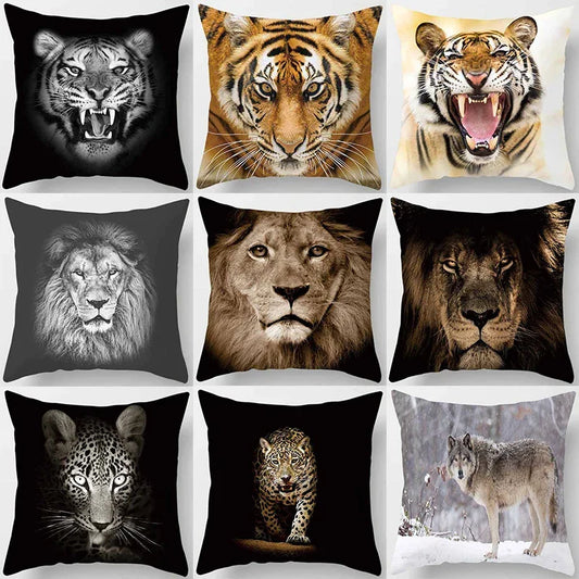 Artfan Animals World Tiger Lion Pillow Case for Cute Home Decor in Sofa Living Room