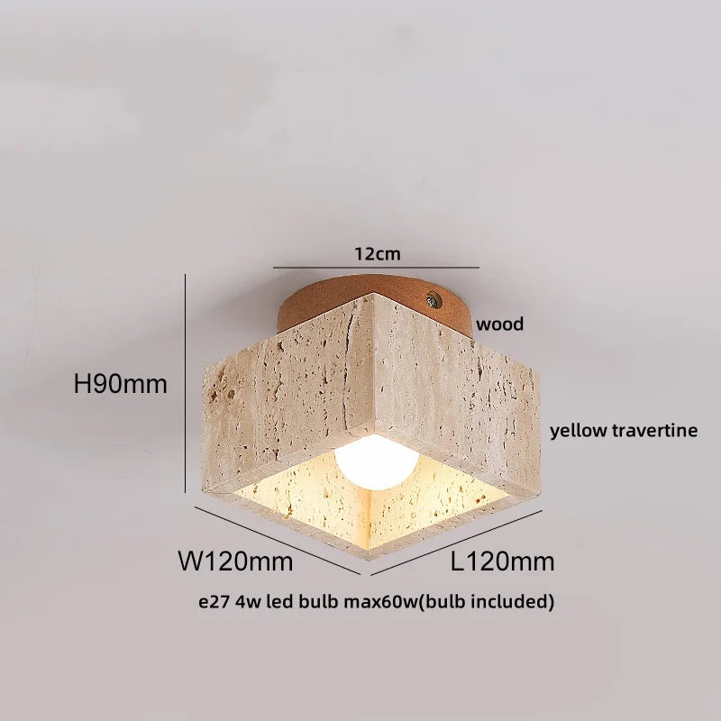 Artfan Acryl Travertine LED Ceiling Lights - Modern Natural Stone Ceiling Lamp